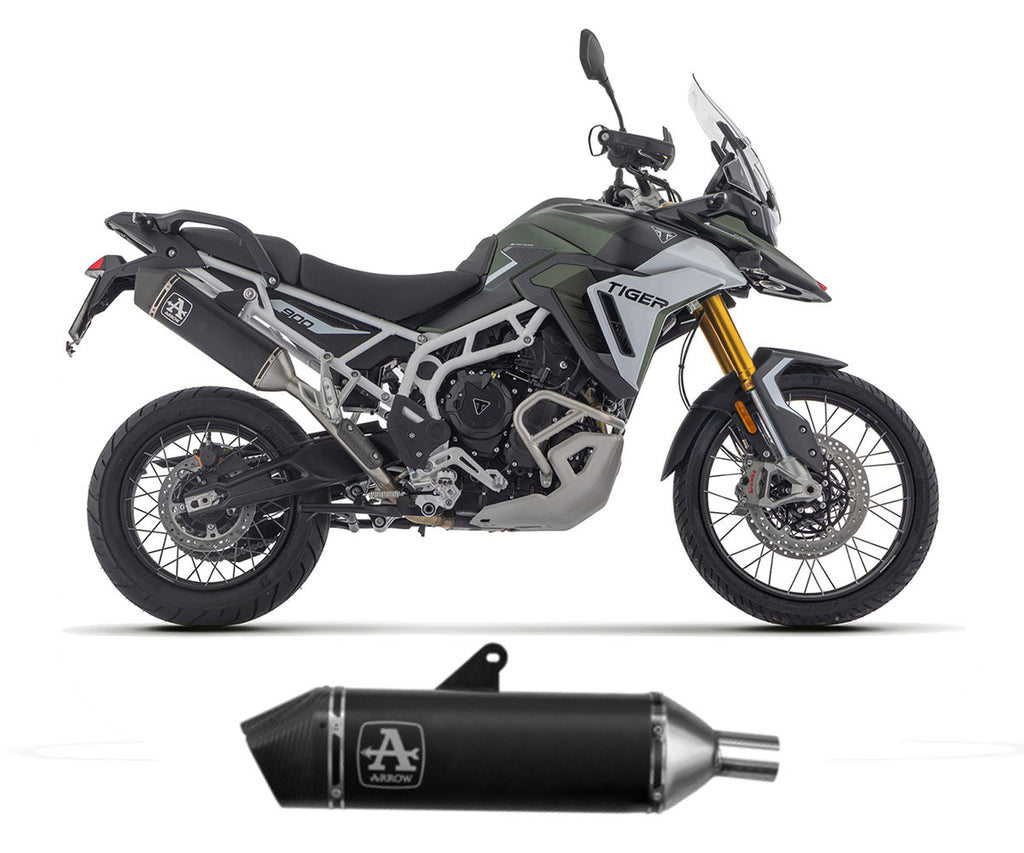 TRIUMPH TIGER 900 GT / GT PRO 2024 Exhaust Racing Muffler Arrow Veloce Black Aluminum - 72006VAN - ARROW EXHAUSTS