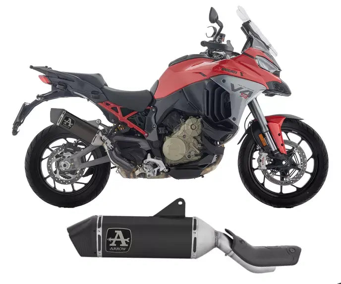 Arrow Veloce Dark Titanium Exhaust Muffler for Ducati Multistrada V4 / S 1100 2025-2026 - ARROW EXHAUSTS