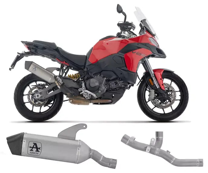 Arrow Titanium Exhaust Muffler Veloce + Stainless Steel Central Link Pipe for Ducati Multistrada V2 / S 2025 - ARROW EXHAUSTS
