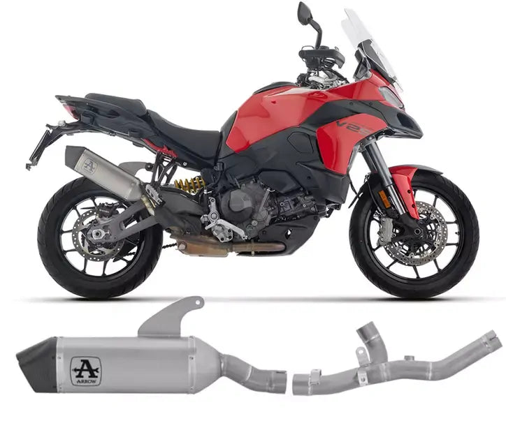 Arrow Veloce Titanium with Carbon End Cap Full System Exhaust for Ducati Multistrada V2 / V2S 2025-2026 - ARROW EXHAUSTS