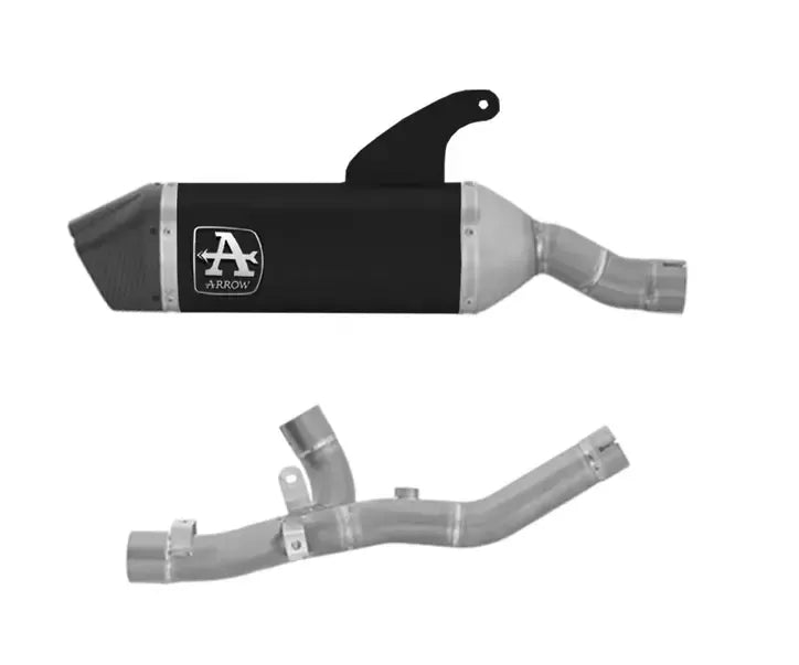 Arrow Veloce Semi-Complete Exhaust Black Titanium with Carbon End Cap for Ducati Multistrada V2 / V2S 2025-2026 - ARROW EXHAUSTS