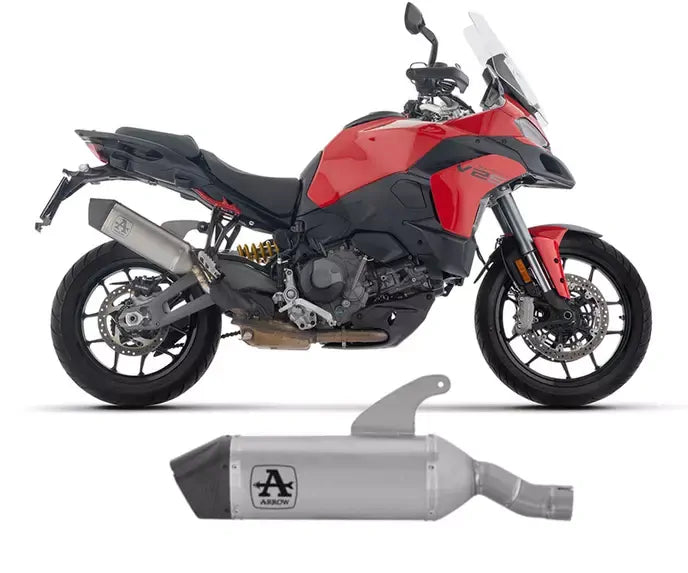 Arrow Veloce Titanium Exhaust Muffler with Carbon Fiber End Cap for Ducati Multistrada V2 / V2S - Not for Road Use 2025-2026 - ARROW EXHAUSTS