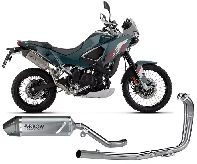 Arrow Indy Race EVO Titanium Full System Exhaust High Version for Kawasaki Kle 500 2026 - ARROW EXHAUSTS
