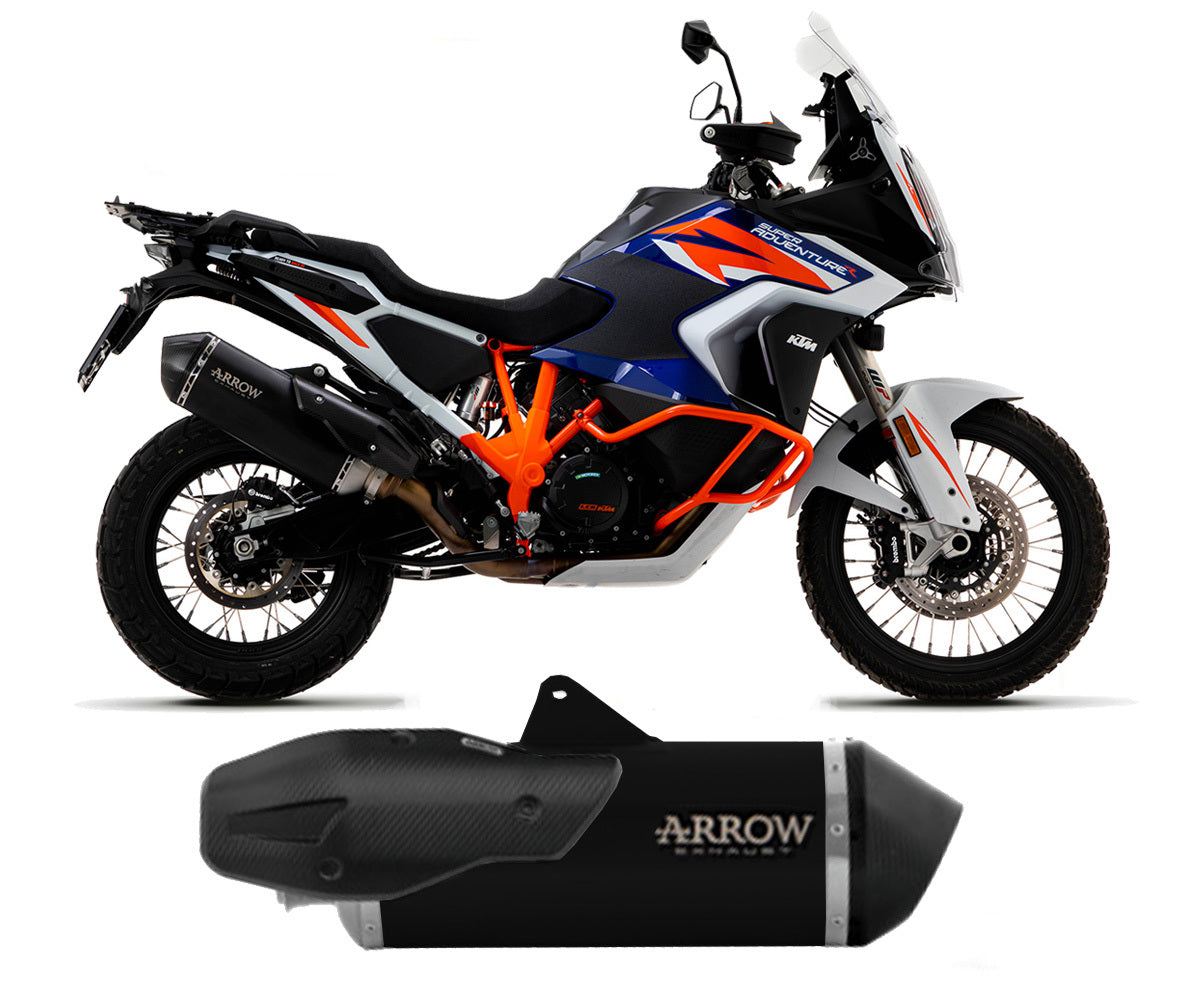 KTM 1290 Super Adventure S 2021-2024 Arrow Sonora Dark Titanium Exhaust Muffler Carbon End Cap - 72501SKN - ARROW EXHAUSTS