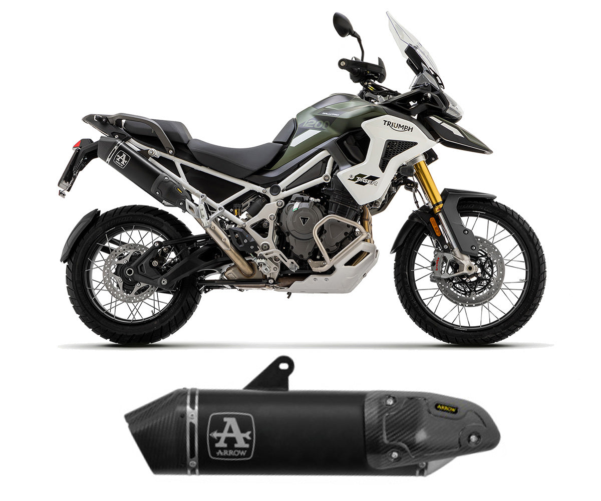 Triumph Tiger 1200 2022-2024 Exhaust Muffler Arrow Veloce Black Aluminum - 72502VAN - ARROW EXHAUSTS