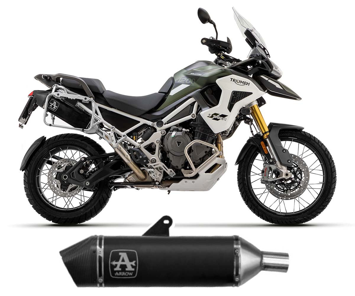 Triumph Tiger 1200 2022-2024 Exhaust Muffler Arrow Veloce Black Aluminum - 72503VAN - ARROW EXHAUSTS