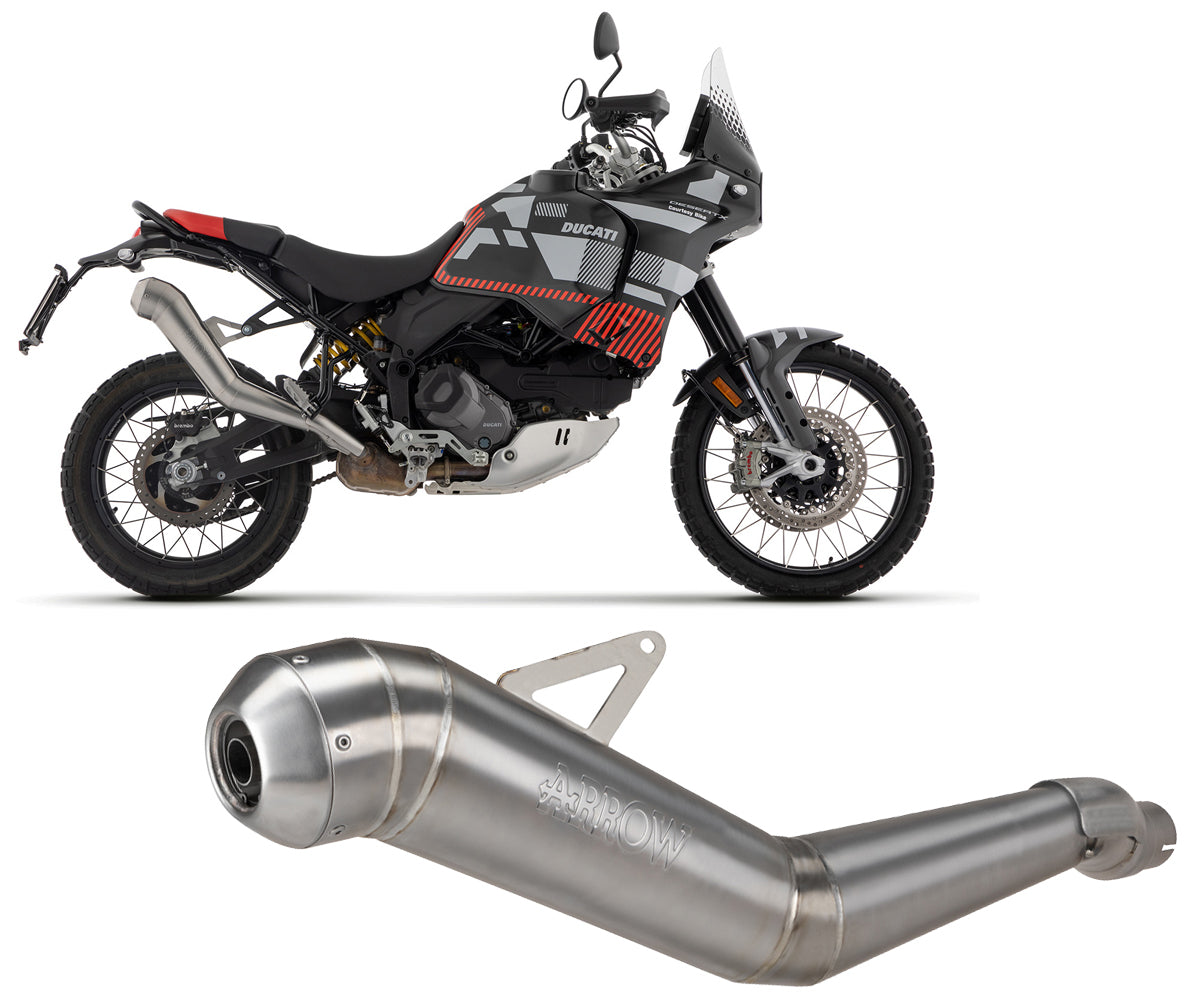 Ducati Desert X 950 2022-2024 Exhaust Muffler Arrow Dakar Replica Nichrom Euro 5 - 72504DR - ARROW EXHAUSTS
