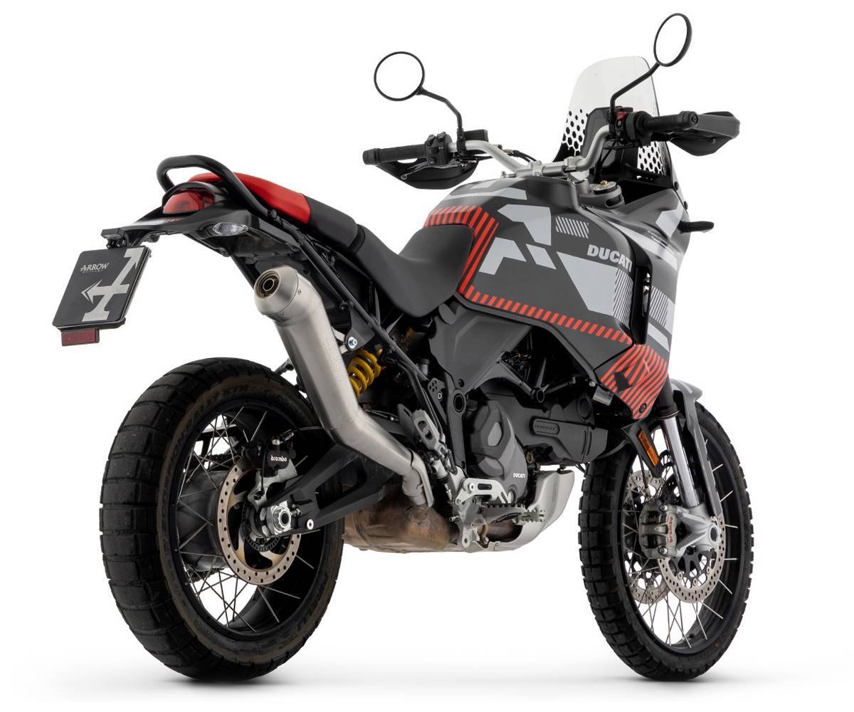 Ducati Desert X 950 2022-2024 Exhaust Muffler Arrow Dakar Replica Nichrom Euro 5 - 72504DR - ARROW EXHAUSTS