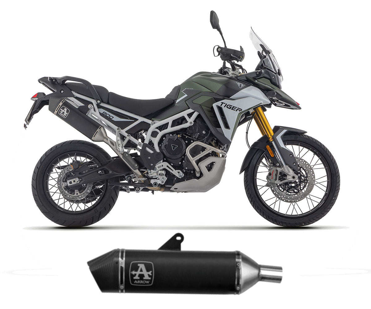 TRIUMPH TIGER 900 GT / GT PRO 2024 Exhaust Muffler Arrow Veloce Black Aluminum - 72506VAN - ARROW EXHAUSTS