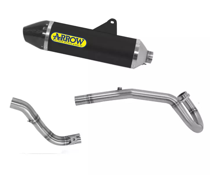 Arrow Honda CRF 300 L Full System Exhaust 2021-2023 – Thunder Black Aluminium Carbon End Cap Catalytic Decat