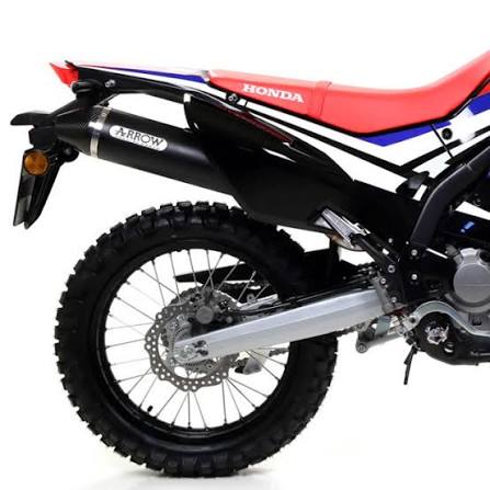 Arrow Honda CRF 300 L Slip-On Exhaust + Link Pipe 2021-2023 – Thunder Black Aluminium Carbon End Cap Catalytic Decat