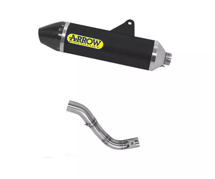 Arrow Honda CRF 300 L Slip-On Exhaust + Link Pipe 2021-2023 – Thunder Black Aluminium Carbon End Cap Catalytic