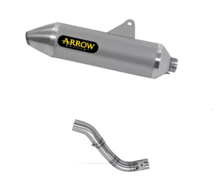 Arrow Honda CRF 300 L Slip-On Exhaust + Link Pipe 2021-2023 – Thunder Titanium Catalytic Stainless End Cap Decat