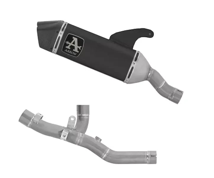 Arrow Dark Titanium Exhaust Muffler Veloce + Stainless Steel Central Link Pipe for Ducati Multistrada V2 / S 2025 - ARROW EXHAUSTS