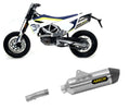 Husqvarna 701 Supermoto 2021-2024 Exhaust Muffler + Link Pipe Nokat Arrow Race-tech Titanium - 72623PK72175PD - ARROW EXHAUSTS