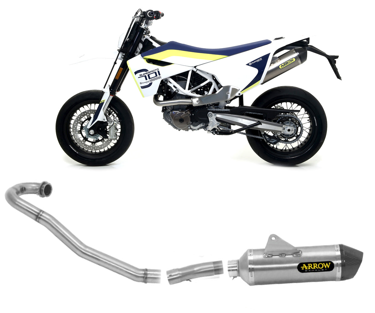 Husqvarna 701 Supermoto 2021-2024 Full Exhaust Arrow Race-tech Titanium - 72623PK72175PD72176PD - ARROW EXHAUSTS