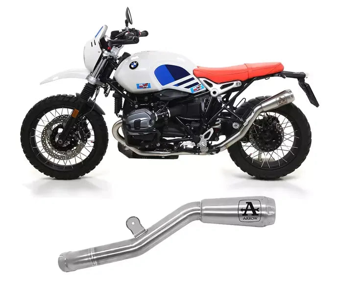 Arrow Approved Stainless Steel-Stainless Steel End Cap Exhaust Muffler Pro-Race for BMW R Nine T Urban GS 2017-2020 - ARROW EXHAUSTS