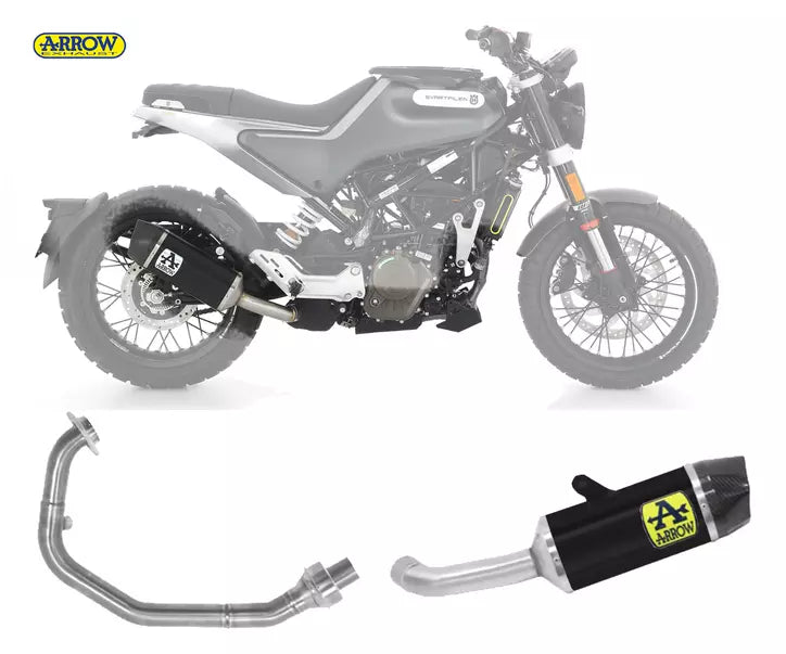 Arrow Husqvarna SVARTPILEN 125 Full System Exhaust 2021-2023 – Black Aluminium