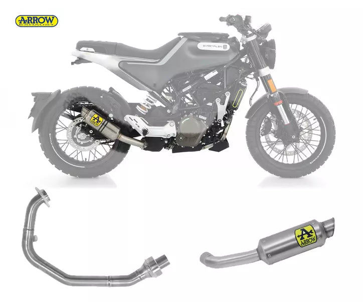 Arrow Husqvarna SVARTPILEN 125 Full System Exhaust 2021-2023 – GP2 Titanium