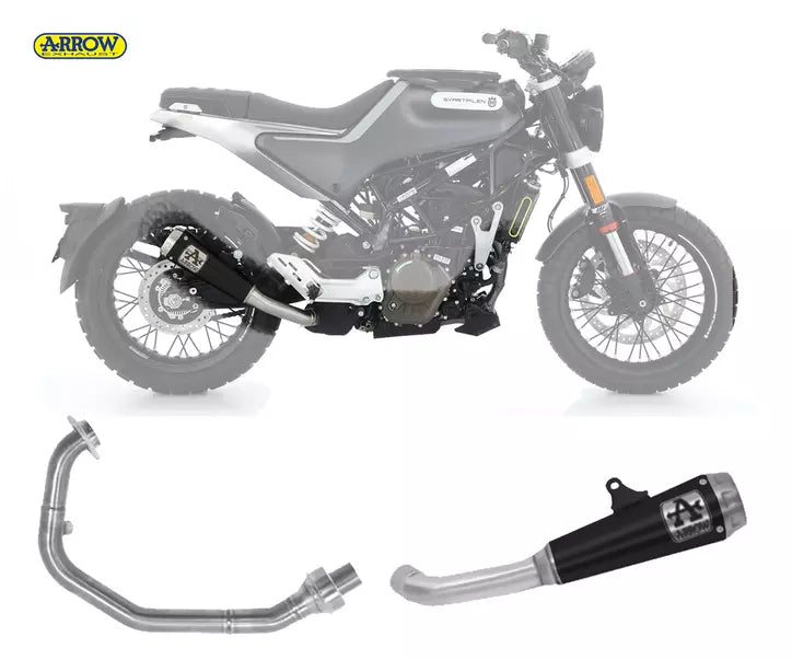 Arrow Husqvarna SVARTPILEN 125 Full System Exhaust 2021-2023 – Pro-Race Black