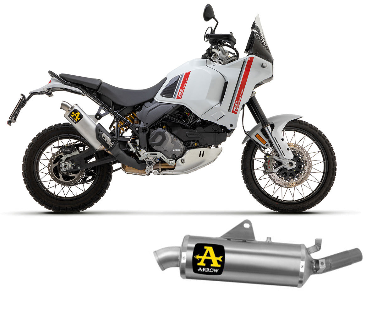 Ducati Desert X 950 2022-2024 Exhaust Arrow Indy Race E5 Alluminium - 72638AO - ARROW EXHAUSTS
