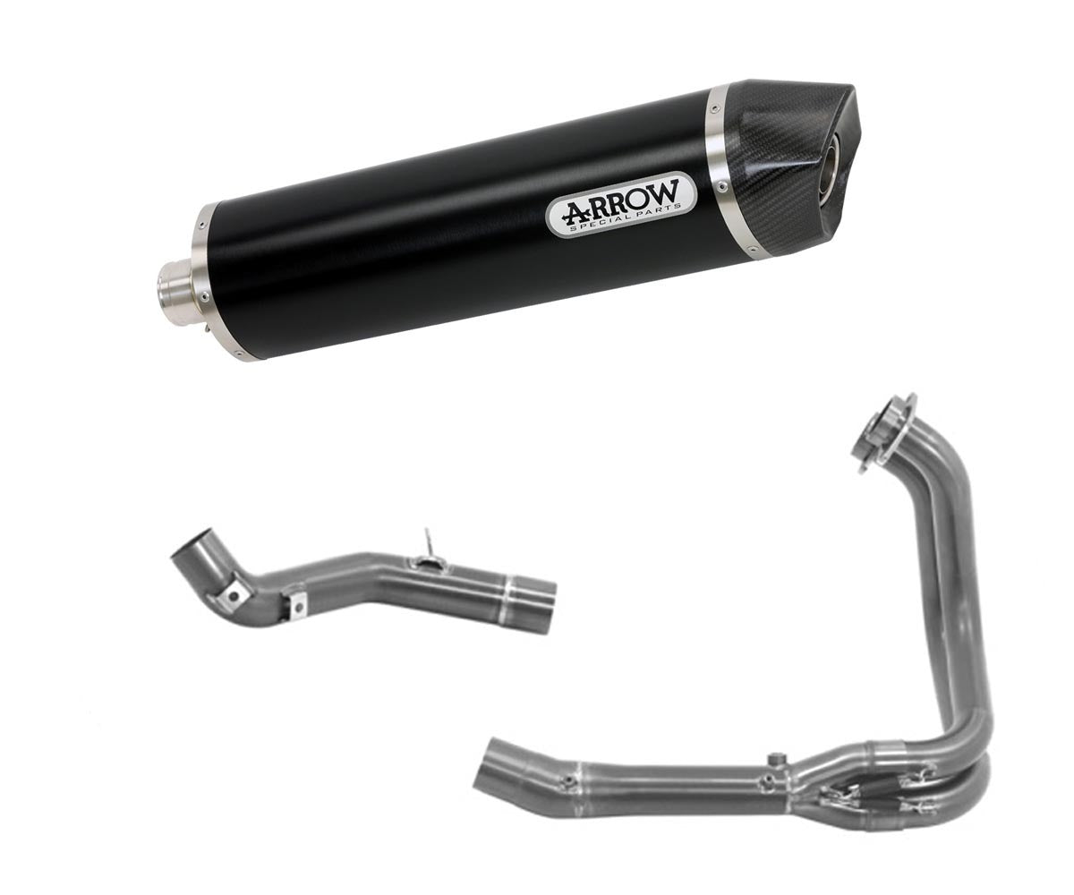 BMW F 850 Gs 2021-2024 Full Exhaust Arrow Maxi Race-tech Black Aluminum - 72639AKN71776MI71777MI - ARROW EXHAUSTS