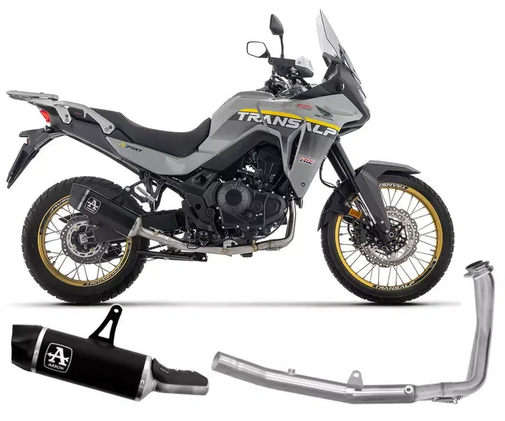 Arrow Indy Race Dark Aluminium Full System Exhaust for Honda XL 750 Transalp 2025-2026 - ARROW EXHAUSTS
