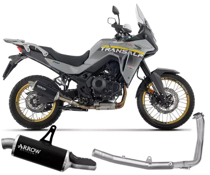 Arrow Indy Race Aluminium Dark Stainless Steel End Cap Full System Exhaust for Honda XL 750 Transalp 2025-2026 - ARROW EXHAUSTS
