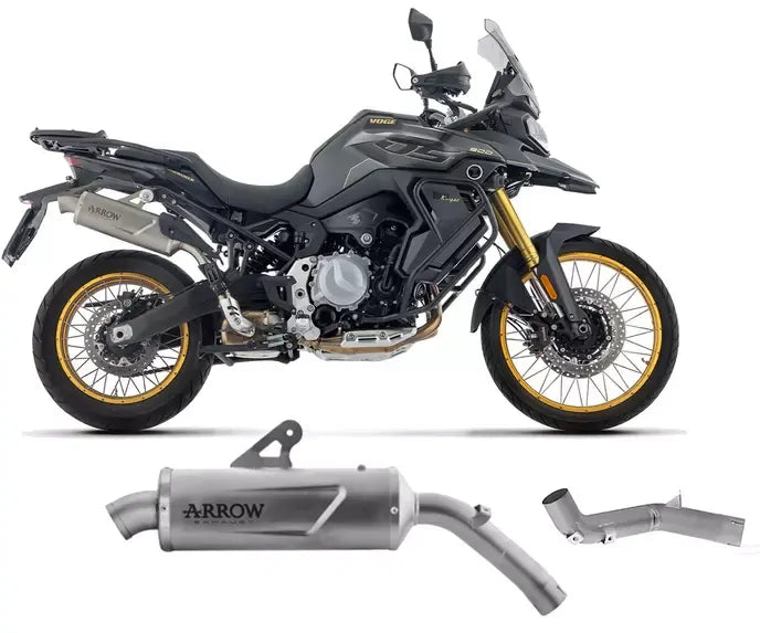 Arrow Titanium-Stainless Steel End Cap Exhaust Muffler Indy Race EVO + Central Link Pipe for Voge Valico 900 DSX 2025 - ARROW EXHAUSTS