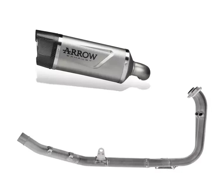 Arrow Indy Race EVO titanium + Carbon End Cap Full System Exhaust for CFMoto 450 Mt 2024 - ARROW EXHAUSTS