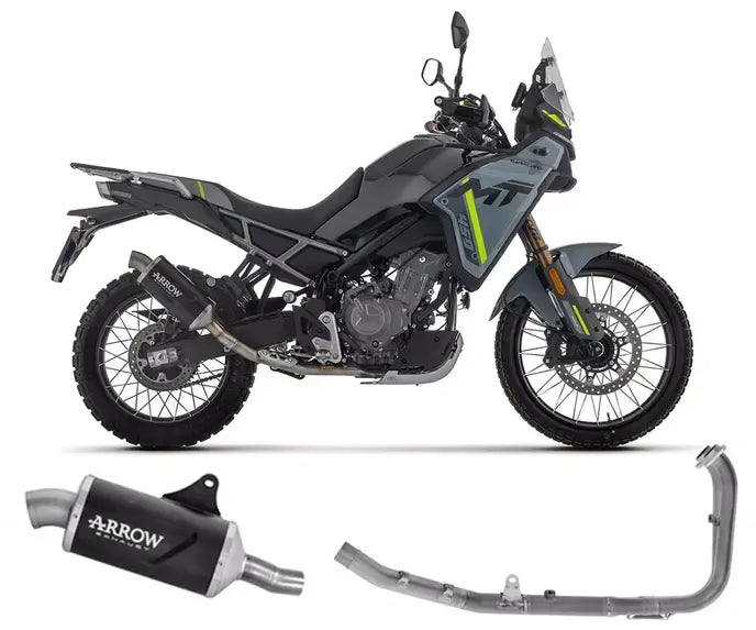 Arrow Indy Race EVO Aluminium Dark Full System Exhaust for CFMoto 450 Mt 2025-2026 - ARROW EXHAUSTS