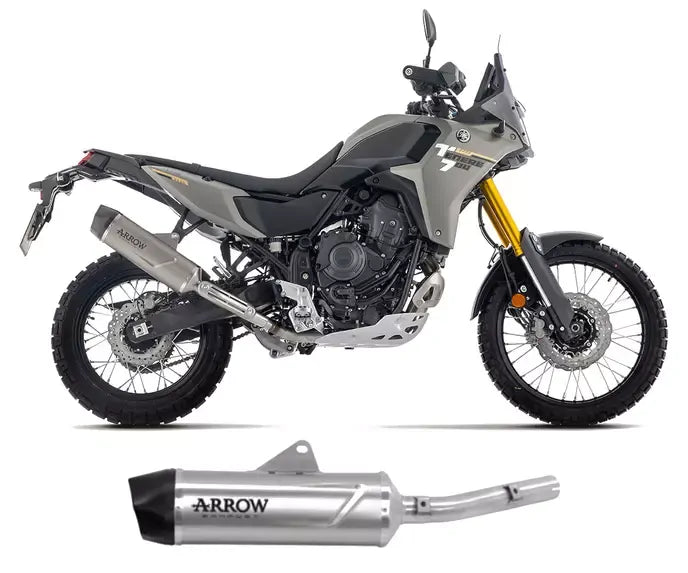 Arrow Indy-Race EVO Aluminium Exhaust Muffler with Carbon End Cap for Yamaha Tenere 700 2025-2026 - ARROW EXHAUSTS