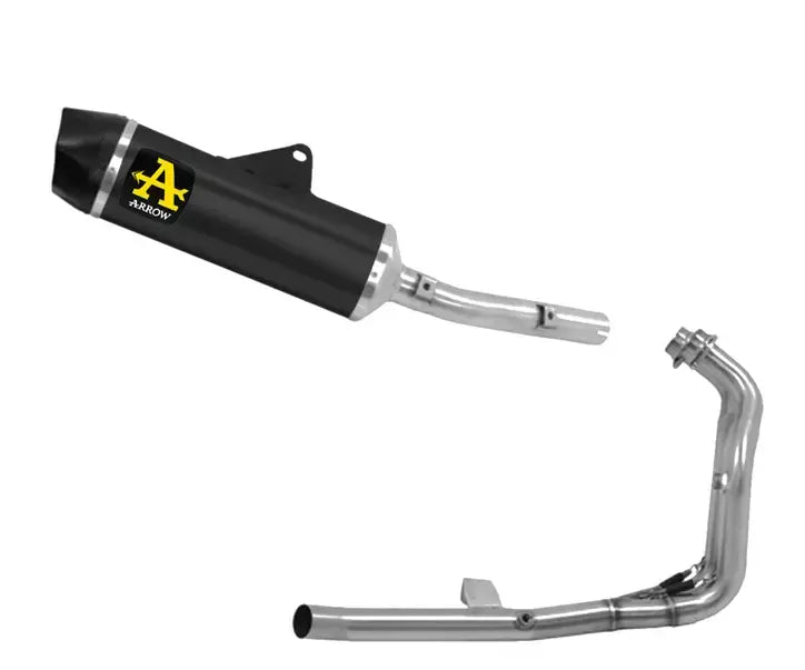 Arrow Indy-Race Dark Aluminium / Stainless Steel Exhaust Headers / Carbon End Cap Full System Exhaust for Yamaha Tenere 700 2025-2026 - ARROW EXHAUSTS