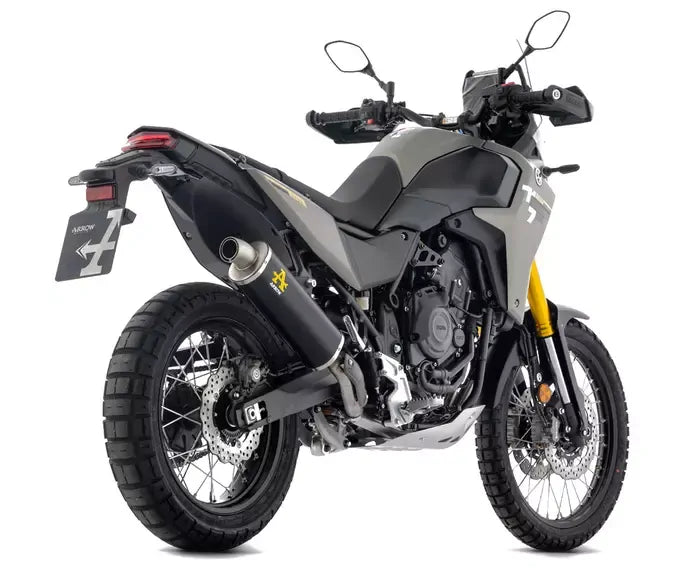 Arrow Indy-Race Dark Aluminium / Stainless Steel Exhaust Headers / Steel End Cap Full System Exhaust for Yamaha Tenere 700 2025-2026 - ARROW EXHAUSTS