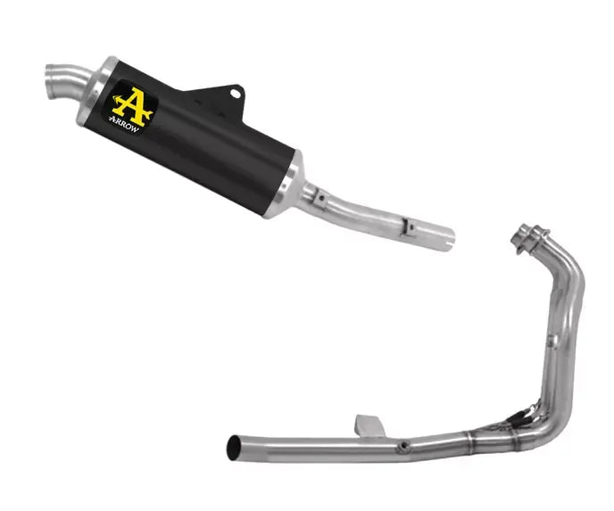 Arrow Indy-Race Dark Aluminium / Stainless Steel Exhaust Headers / Steel End Cap Full System Exhaust for Yamaha Tenere 700 2025-2026 - ARROW EXHAUSTS