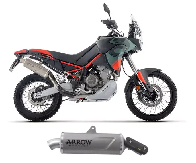 Arrow Indy Race EVO Titanium Exhaust Muffler Steel End Cap for Aprilia Tuareg 660 2025-2026 - ARROW EXHAUSTS
