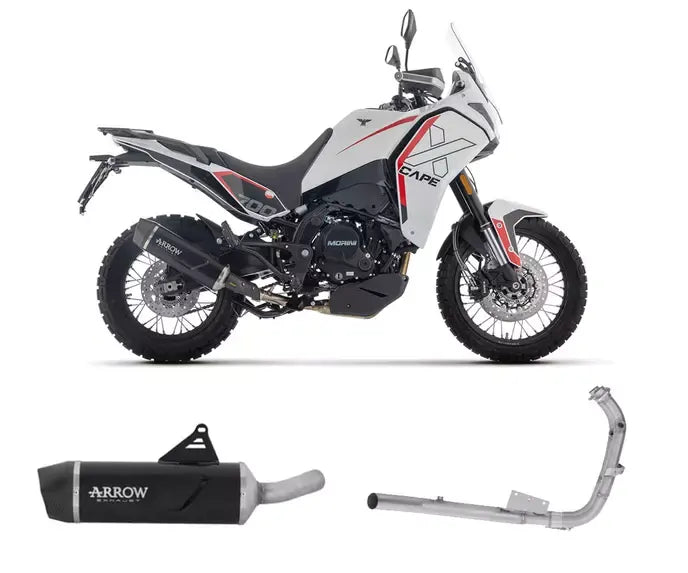 Arrow Indy Race EVO Aluminium Slip-On + Exhaust Headers Not Road Legal for Moto Morini X-CAPE 700 2025-2026 - ARROW EXHAUSTS