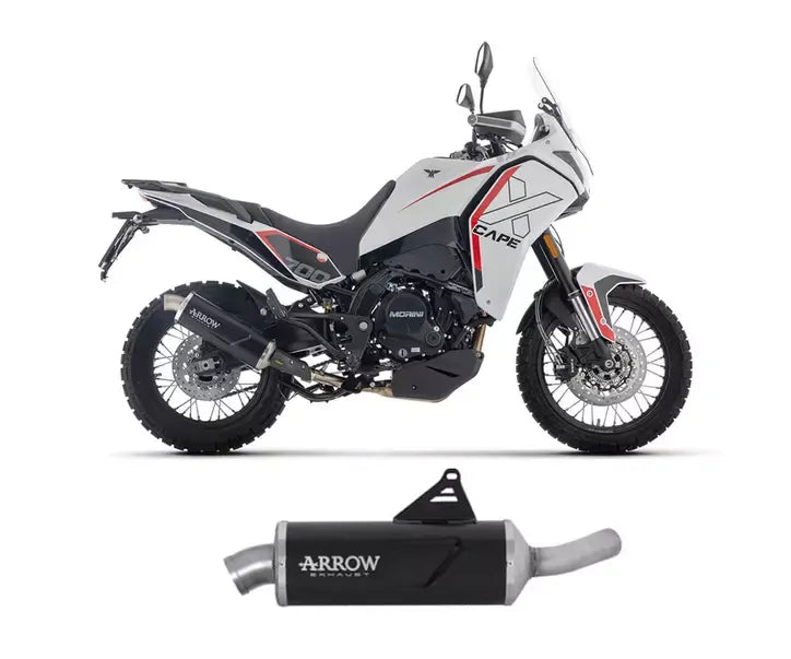 Arrow Indy Race EVO Aluminium Dark + Stainless Steel end cap Exhaust Muffler for Moto Morini X-CAPE 700 2025-2026 - ARROW EXHAUSTS