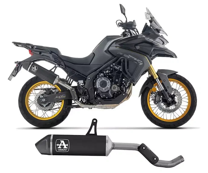 Arrow Approved Dark Aluminium-Carby End Cap Exhaust Muffler Indy Race for Voge Valico 525 DSX 2025-2026 - ARROW EXHAUSTS