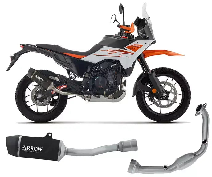 Arrow Indy Race EVO Dark Arrow Aluminium Full System Exhaust for KTM 390 Adventure R / X 2025-2026 - ARROW EXHAUSTS