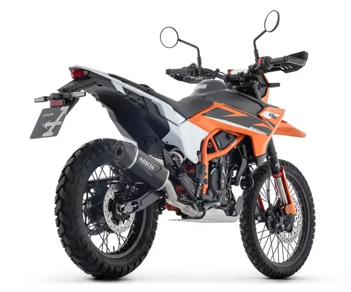Arrow Indy Race EVO Exhaust in Dark Aluminium with Carby End Cap for KTM 125 Enduro R / SMC-R 2025-2026 - ARROW EXHAUSTS