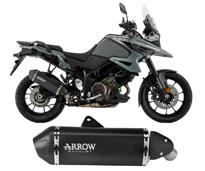 Arrow EXPLORER Dark Aluminium Exhaust Muffler for Suzuki V-Strom 1050 2025-2026 - ARROW EXHAUSTS