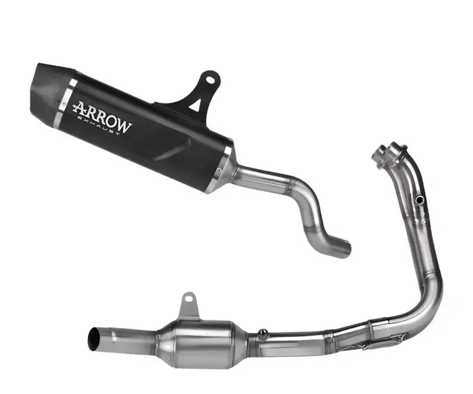 Arrow Indy Race EVO Dark Aluminium Full System Exhaust for CFMoto 700MT Adventure 2025-2026 - ARROW EXHAUSTS