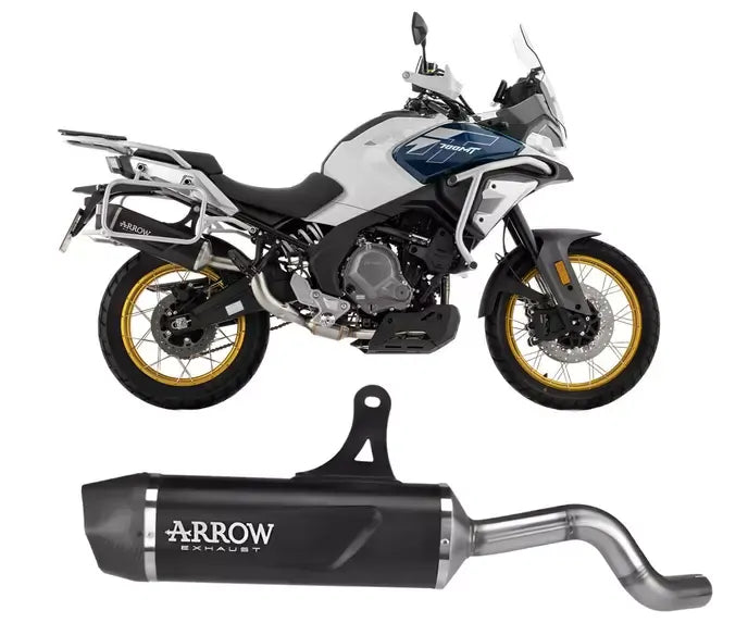 Arrow Indy Race EVO Dark Aluminium Exhaust Muffler for CFMoto 700MT Adventure 2025-2026 - ARROW EXHAUSTS