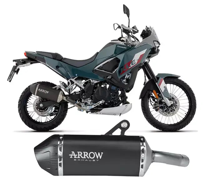 Arrow EXPLORER Dark Aluminium Exhaust Muffler for Kawasaki Kle 500 2026 - ARROW EXHAUSTS