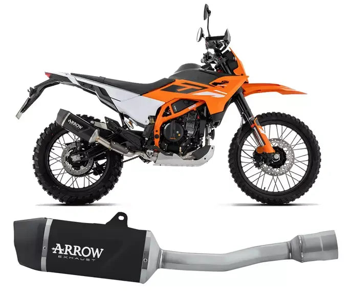 Arrow Indy Race EVO Dark Aluminium Exhaust for KTM 390 Enduro R 2025-2026 - ARROW EXHAUSTS