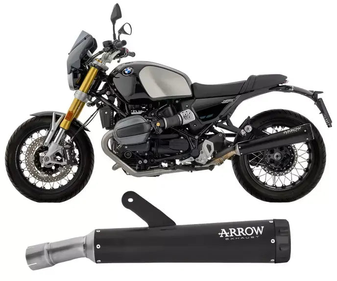 Arrow REBEL Nichrom Dark Exhaust Muffler Low Version for BMW R 12 nineT 2024-2026 - ARROW EXHAUSTS