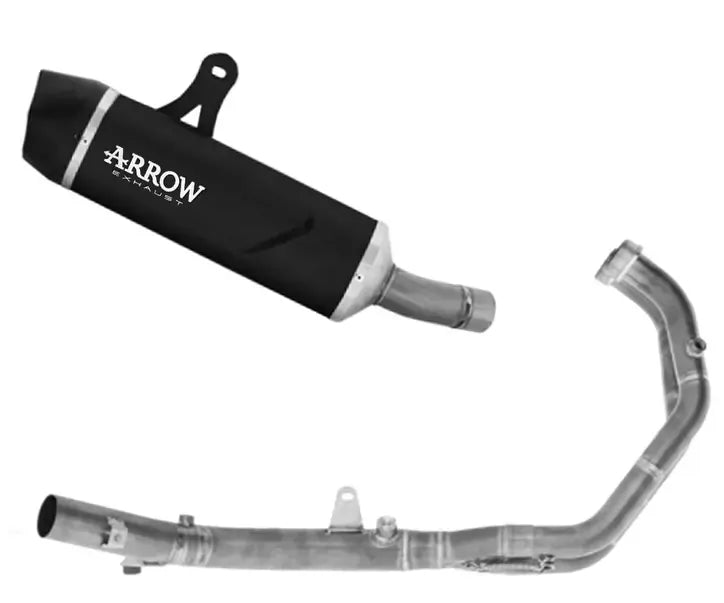 Arrow Indy-Race EVO Dark Aluminium Carbon End Cap Full System Exhaust for Voge Valico 800 DSX Rally 2025-2026 - ARROW EXHAUSTS