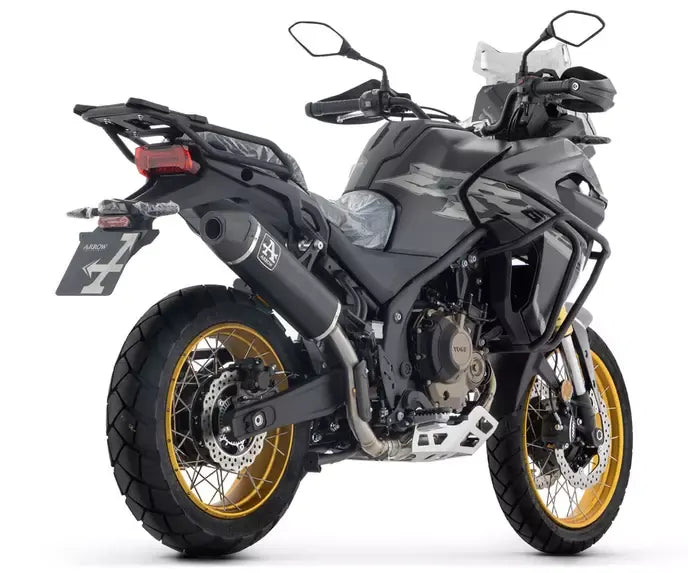 Arrow Indy-Race EVO Dark Aluminium Carbon End Cap Exhaust Muffler for Voge Valico 625 DSX 2025-2026 - ARROW EXHAUSTS