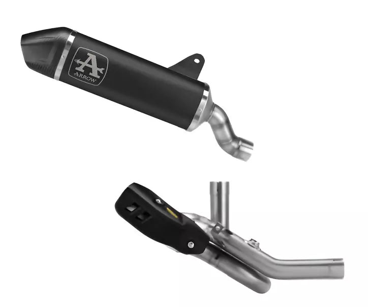 Arrow DUCATI DesertX Slip-On Exhaust + Link Pipe 2026 – Black Aluminium Road Approved